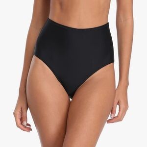 🆕 RELLECIGA Women's High Waisted Tummy Control Bikini Bottom in Black